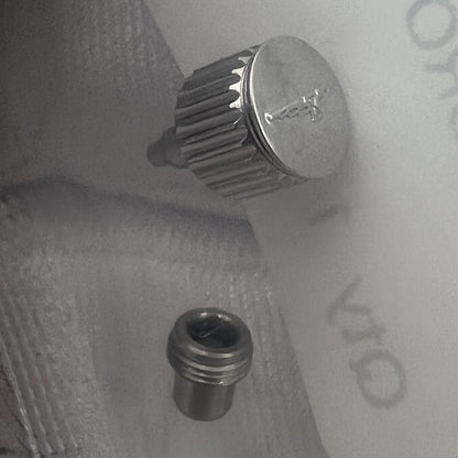 Silver 6x4.5mm watch crown replacement for Conquest L3.641.4 by Generic, precise fit accessory for repair.