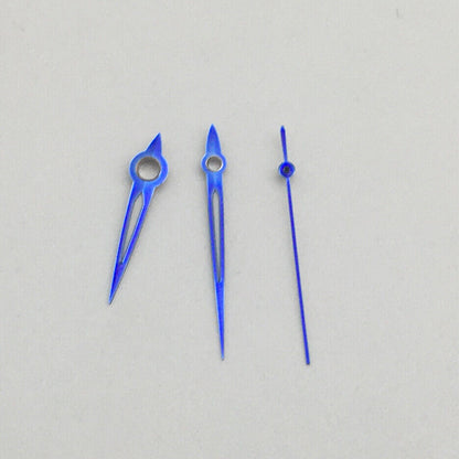 Green luminous watch hands set for NH35A/NH36A movement, 9x13x13mm, precise time reading.