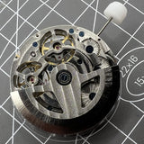 Silver Hollow Automatic Mechanical Movement Double Bare Balance Wheel