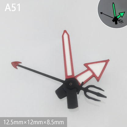 Green luminous watch hands for NH35 NH36 movement, enhancing nighttime readability, Accessories brand.