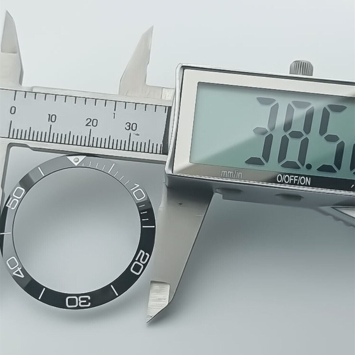 Blue ceramic luminous bezel ring 38.5mm for Conquest watch, adding style and durability.