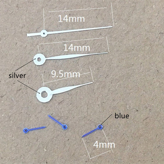Blue 14mm small second hand for Miyota OS10 OS20 OS60 OS80 watches, silver base design.