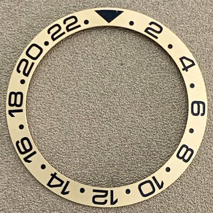 38 mm/30,5 mm mattierter regenbogenblau-goldener Keramik-Uhrenlünetteneinsatz passend für 40-mm-Gehäuse