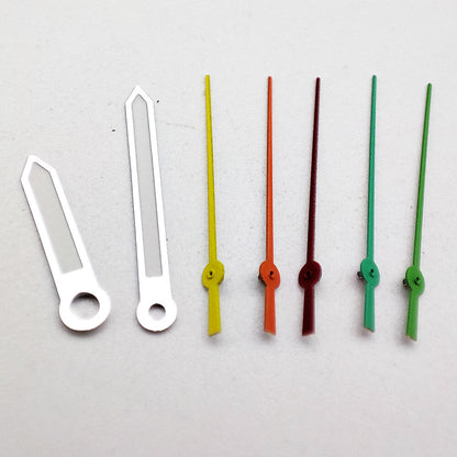 Silver trim green luminous watch hands, compatible with NH35A/NH36A/4R36 movements for precise timekeeping.