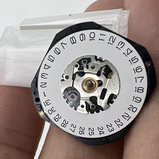 Hattori Epson VX32E quartz watch movement with date display at 3 o'clock, Japan Made.