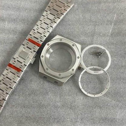 41mm Watch Case Strap with Chapter Ring Waterproof Sapphire Glass for NH35 NH36