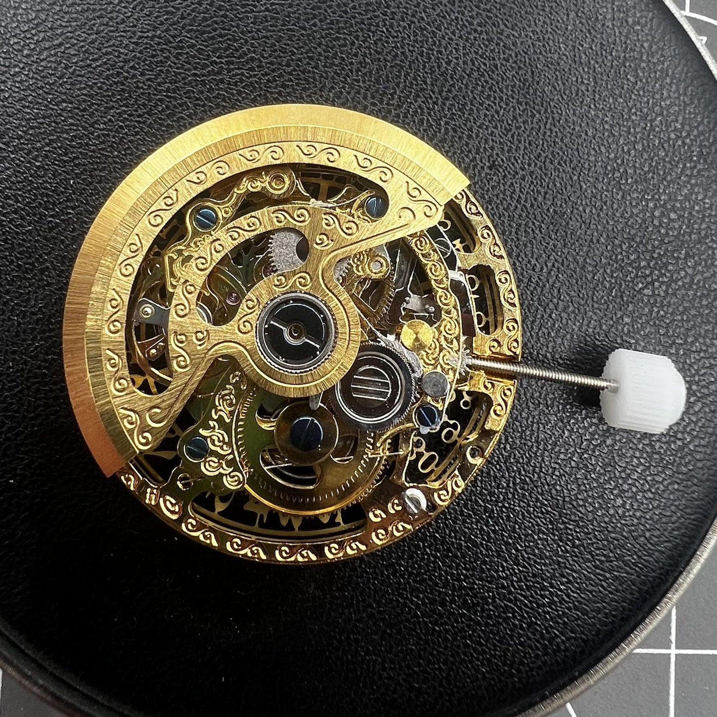 Automatisches mechanisches Uhrwerk Kalender HZ27AOB Golden Hollow