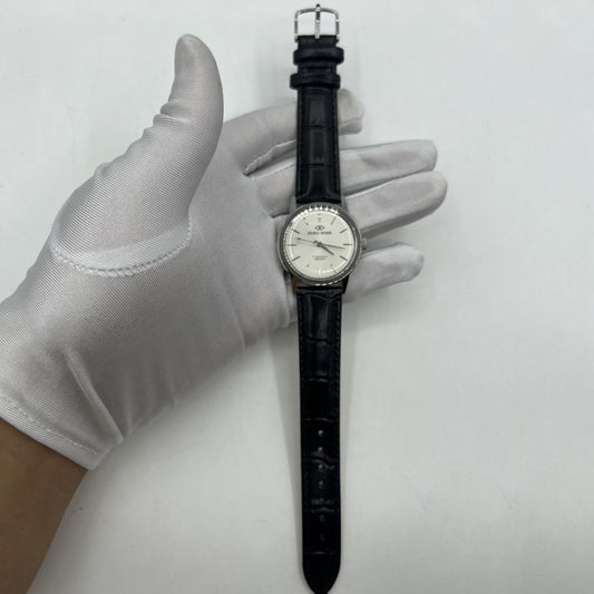 Beijing 36mm Double Rhomb watch with silver case, manual mechanical movement, and silver hour markers.