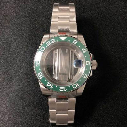 Transparent 40MM sapphire glass watch case with strap for NH35/NH36, premium quality in 22 vibrant colors.