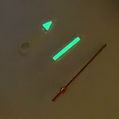 White and red hollow watch hands set for NH35/NH36 movement, precise craftsmanship.