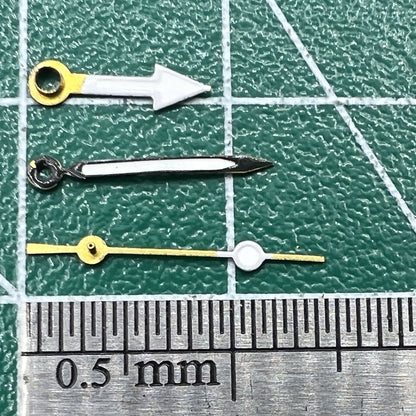 Uhrzeiger, schwarz, 15 mm/12 mm/9 mm Länge, für Miyota 2035 Uhrwerk Nr. 1244 