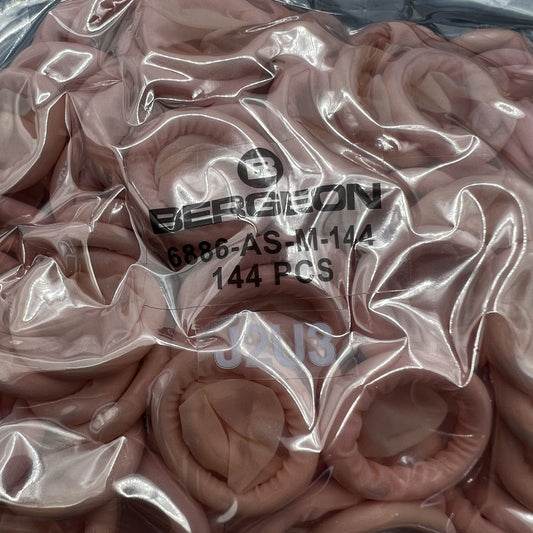 Bergeon 6886-AS-M Gummi-Fingerschutz-Fingerhut-Bezüge, 144 Stück