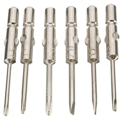 Precision screwdriver set with hex tools for watches and glasses repair, ergonomic grip.