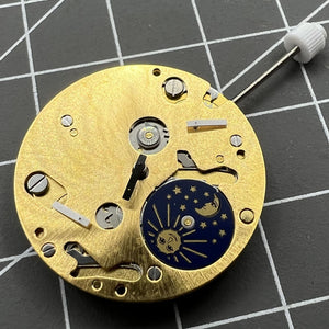 ISA 9231 Quartz Movement Star Moon Phase At 6 Swiss Made Movement