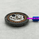 NH35 Automatic Mechanical Movement Black Disk Orange Font Date Crown At 3.8/3.0