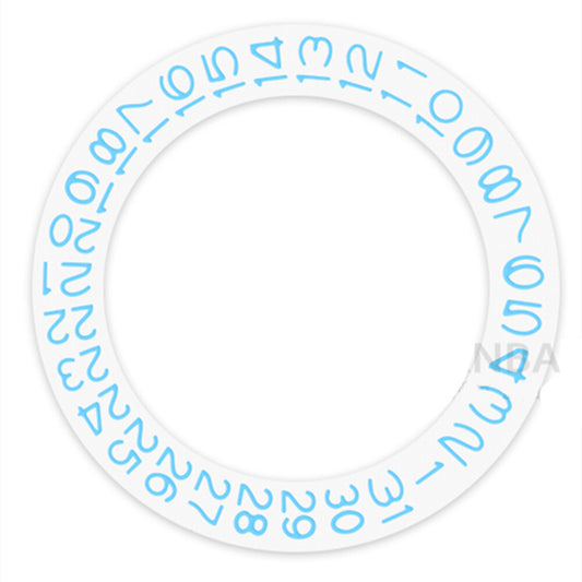 White Background Sky Blue Character Disk Date Wheel for Seiko NH35 NH36