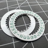 White Background Green Character Disk Date Wheel for NH35 NH36 Date@3 Movement