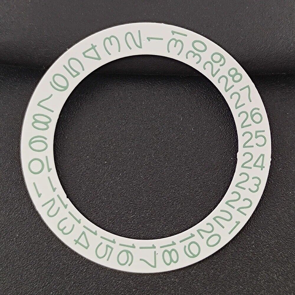 White background green date wheel overlay for NH35 NH36 watch movement