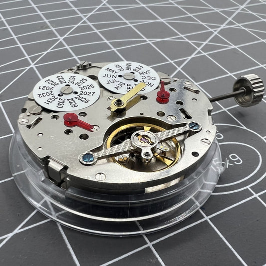 Dandong Silver Hollow Balance Wheel watch accessory showcasing intricate automatic mechanical movement design.