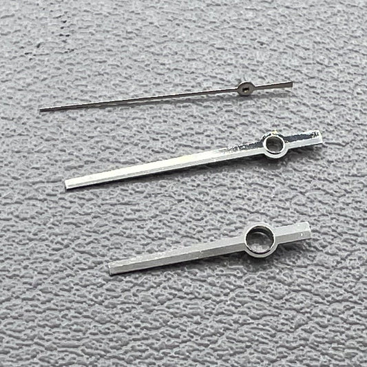 1. Two sets of Modified Dayjust High Canon silver hands for Miyota 8285 watch movement.  