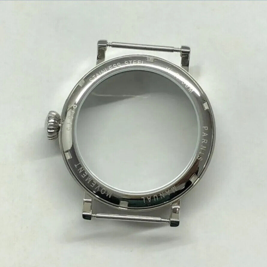 46mm 316L stainless steel watch case for ETA6497/6498 & ST3600/3621 movements, durable and stylish.