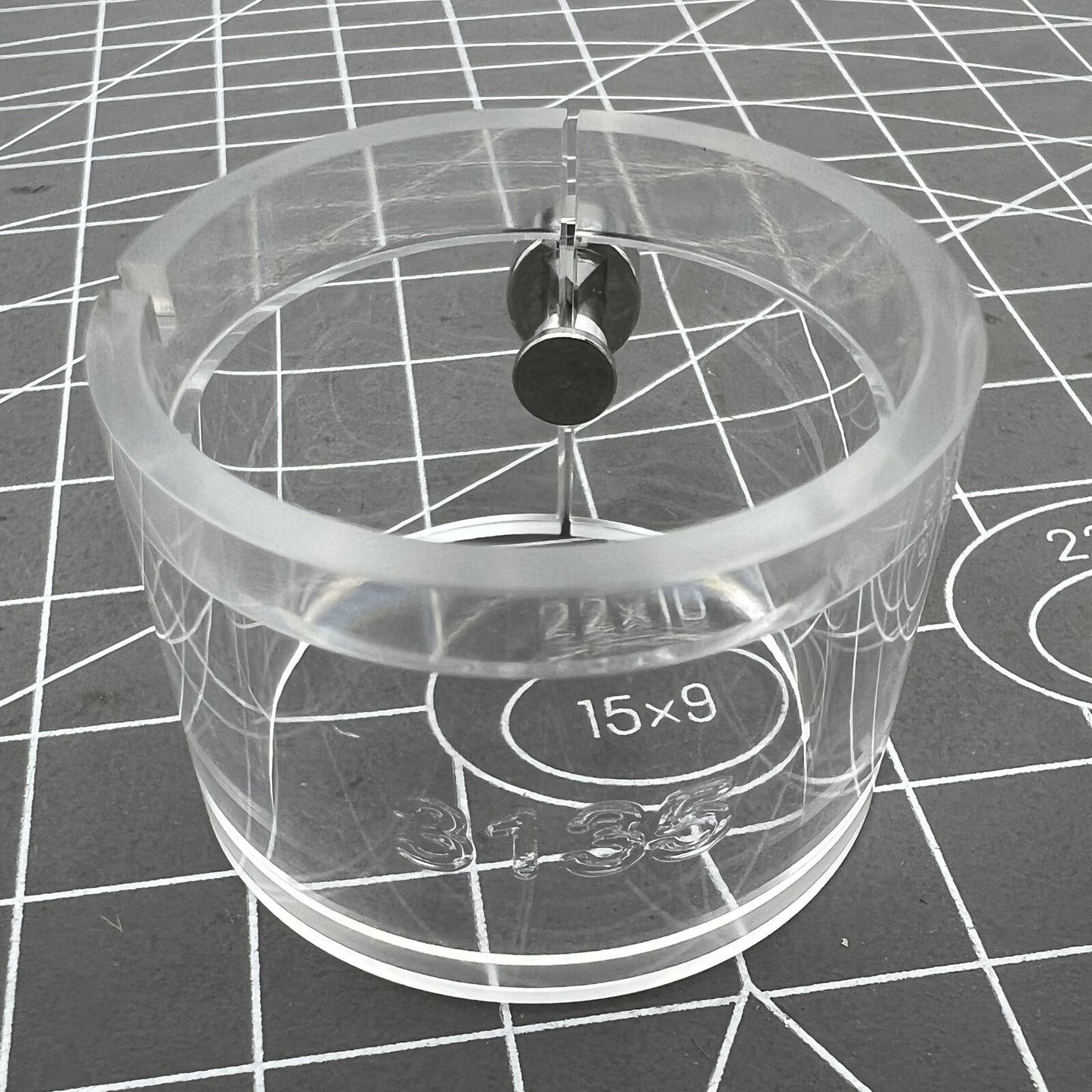 Transparent watch movement holder for RLX3135 movement, secure fit watch accessories.