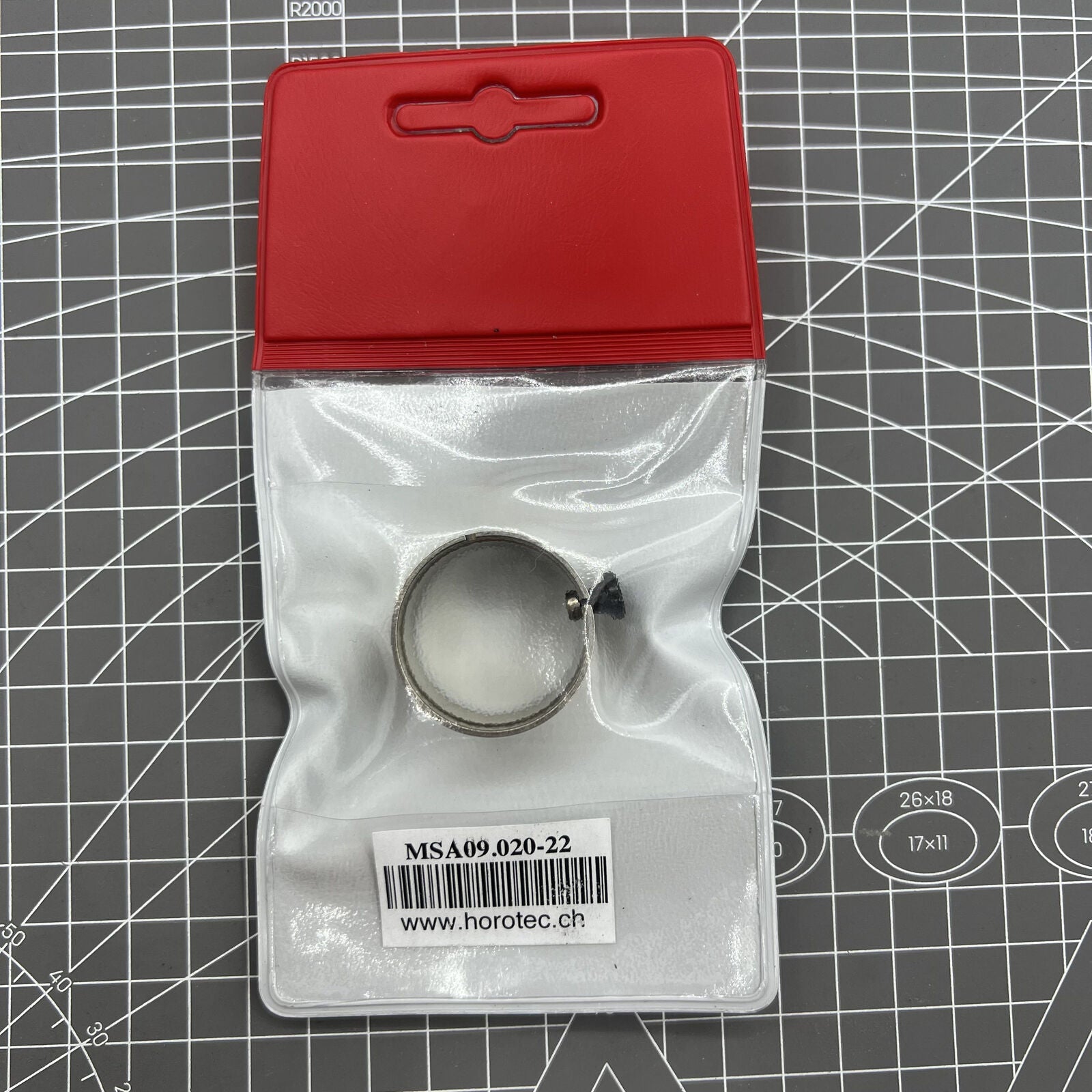 Swiss Horotec MSA09.020-22 nickel-plated brass movement holder for Calibre 13 1/4''' watch repair, precise and durable.