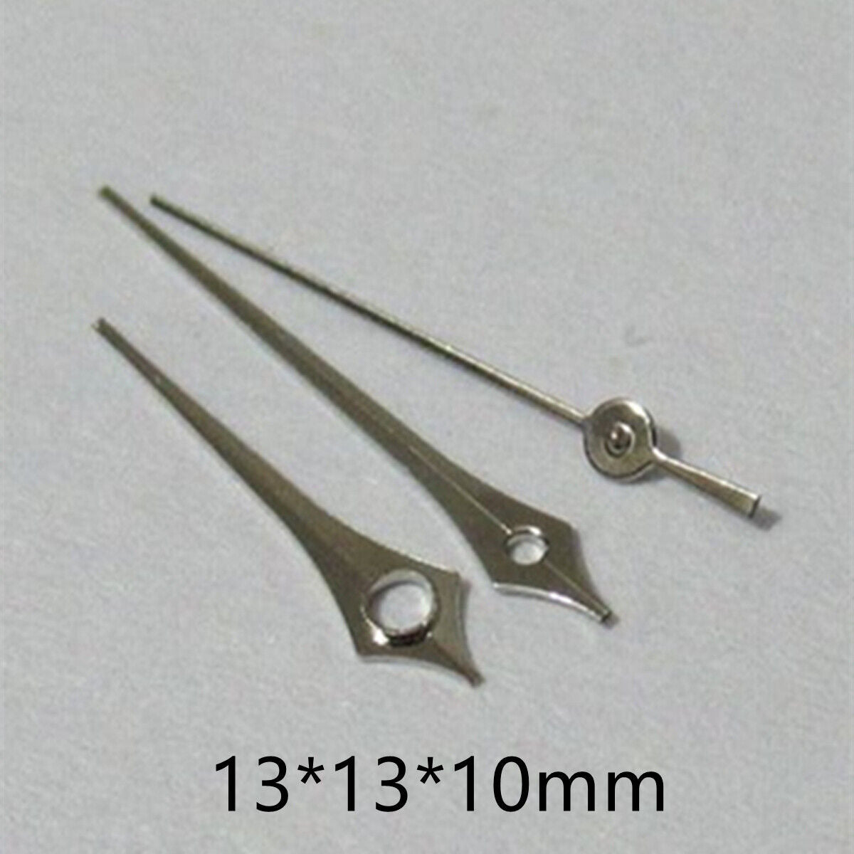 13mm silver pointed watch hands set compatible with Miyota 2035 2115 2105 2305 2315 movements.