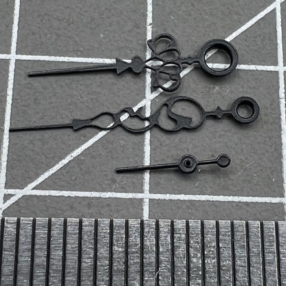 Schwarzes Uhrenzeigerset mit floralem Design, kompatibel mit Seagull ST3600 ST3621 ETA6497 Uhrwerken.