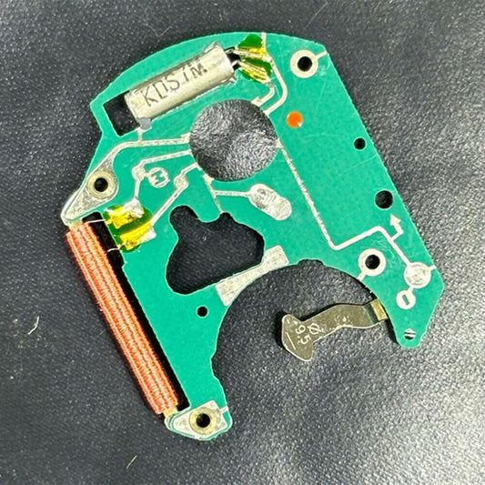 Green circuit board for ETA 955.114 quartz watch movement, precision part by ETA for repair.