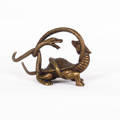 Solid copper hand-carved Dragon, White Tiger, Suzaku, and Basalt Four Spirits figurines, detailed craftsmanship ideal for collectors and decor.