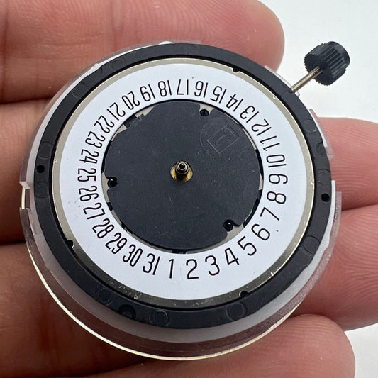 V8 ETA G10.711 quartz watch movement with multifunctional date at 6, Swiss made quality.