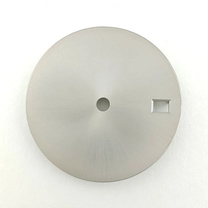 28.5mm solid color watch dial, metal design, no lume, fits NH35 movement, sleek accessory.