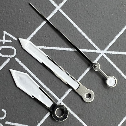 2er Set weiße Uhrenzeiger für Miyota 2035 Quarzwerk Trimmfassung neu