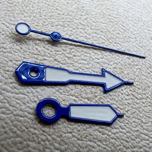 Blau 12.5mm Zierstreifen Weiß Bemalte Grüne Leuchtzeiger Set für NH35 NH36 7S26