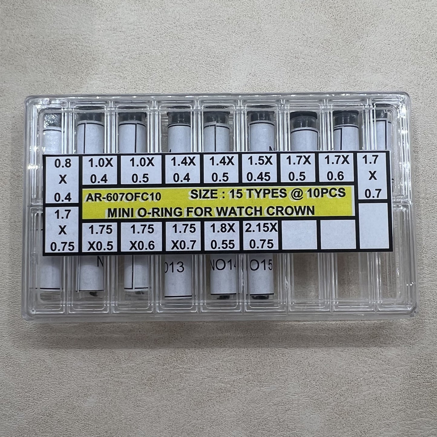 AR-607OFC10 Mini O-Ring Dichtungsset wasserdicht für Uhrenkrone Glas Kristall