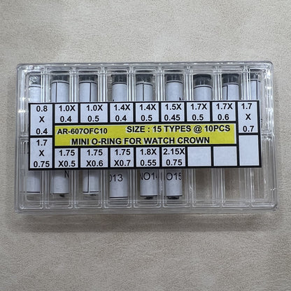 AR-607OFC10 Mini O-Ring Dichtungsset wasserdicht für Uhrenkrone Glas Kristall
