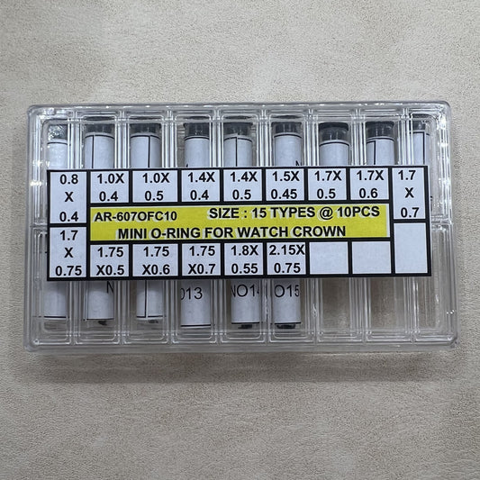AR-607OFC10 Mini O-Ring Dichtungsset wasserdicht für Uhrenkrone Glas Kristall