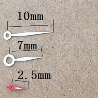Silver+Red diamond-shaped watch hands with red trim, designed for Miyota 1L45 quartz movement precision.