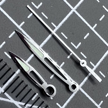 2 Sets/Pack Modified Silver Lume Watch Hands Set for ETA2836 2824 2892A2 #83588
