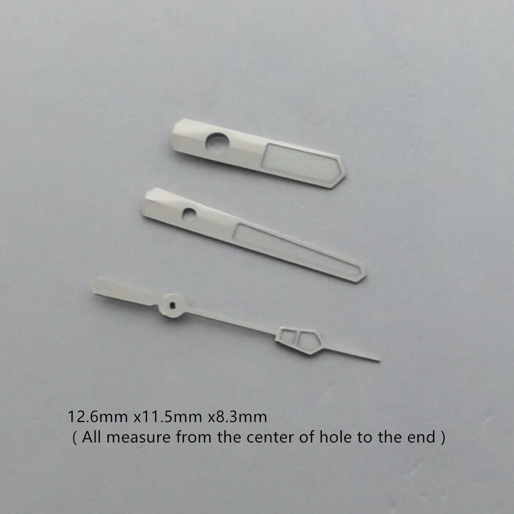 Green luminous watch hands set for NH35 NH36 movement, 12.6x11.5x8.3mm, ideal for precise timekeeping.