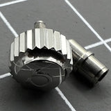 6.3mm Polished Silver Watch Crown with Tube for OMEGA Seamaster 300