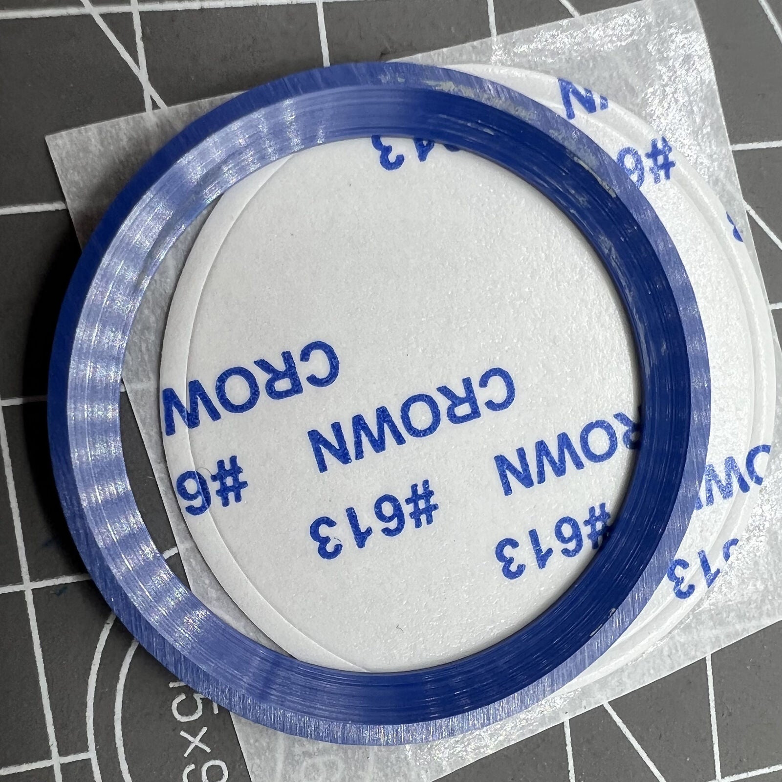 38mm blue ceramic Yacht Master bezel ring with gold font, luxury watch accessory.