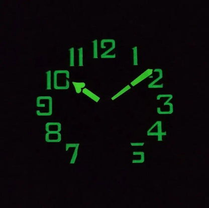 35mm black pilot watch dial with green luminous hands for men's ETA6498 watch