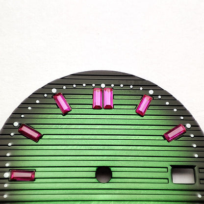 29.8mm Pink Imitation Gemstone Nail Green Watch Dial for NH35 Movement