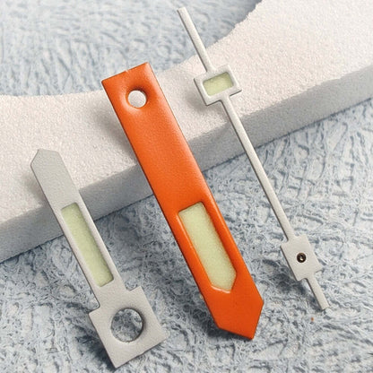 Grünes Lume Vintage Uhrenzeigerset Orange Weiß Akzent für NH34 NH35 NH36 NH38