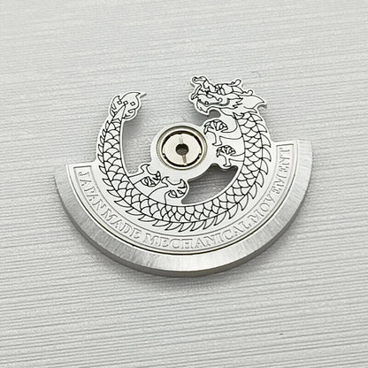 Silver Dragon carved rotor oscillating weight for NH35 NH36 watch movements, detailed design