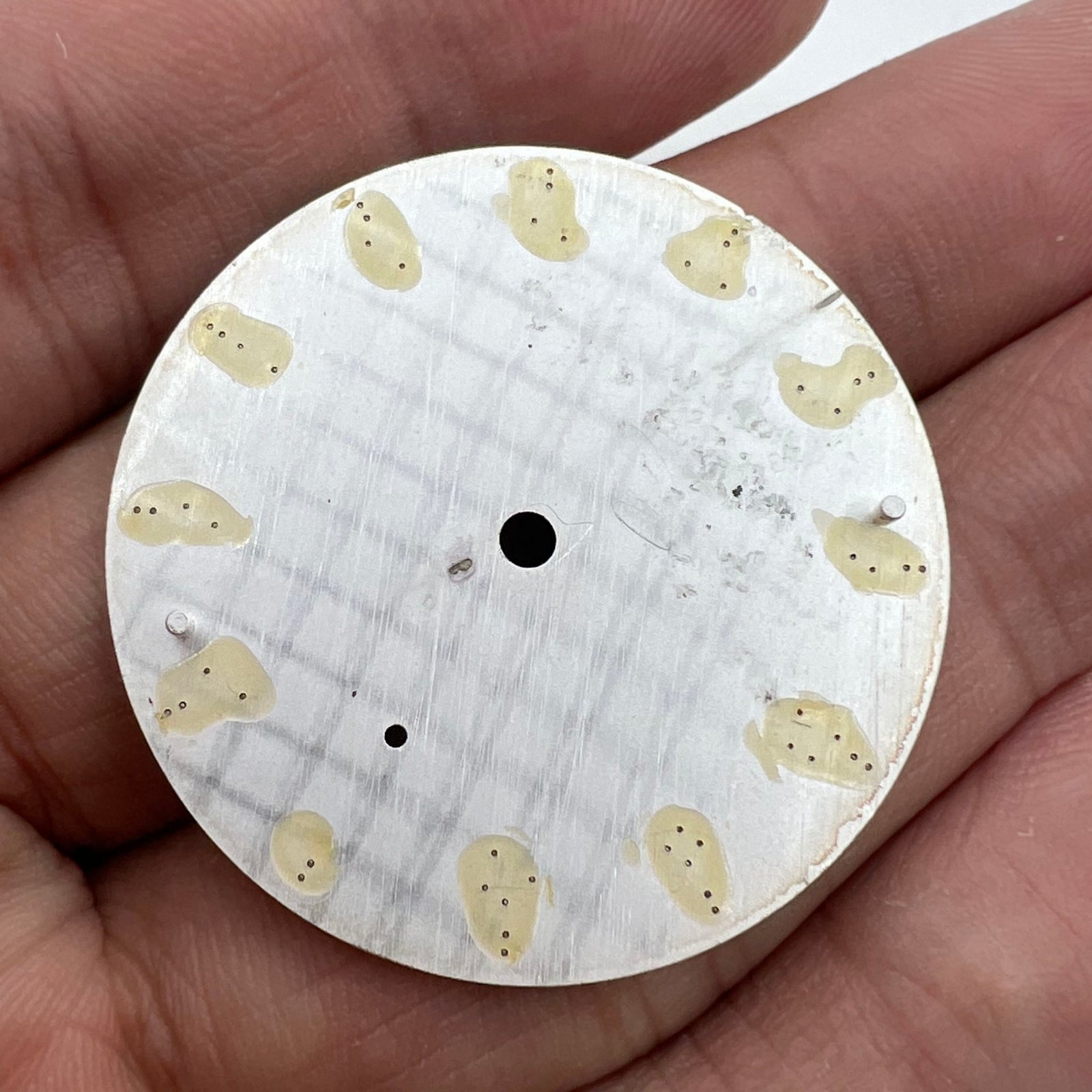 37mm BP08 white pilot watch dial with classic aviator design, fits ETA 6497 movement perfectly.