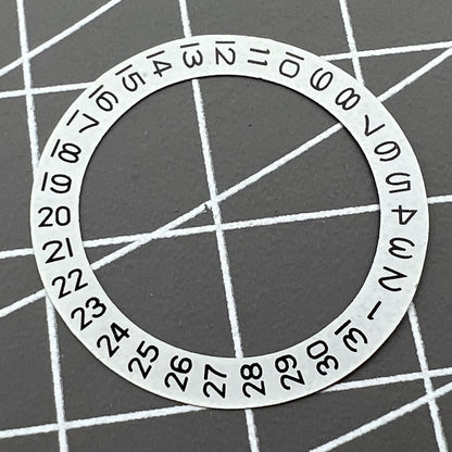 Date disk wheel showing calendar date at 9 o'clock for watch movement 2813/2836/8215, generic brand.