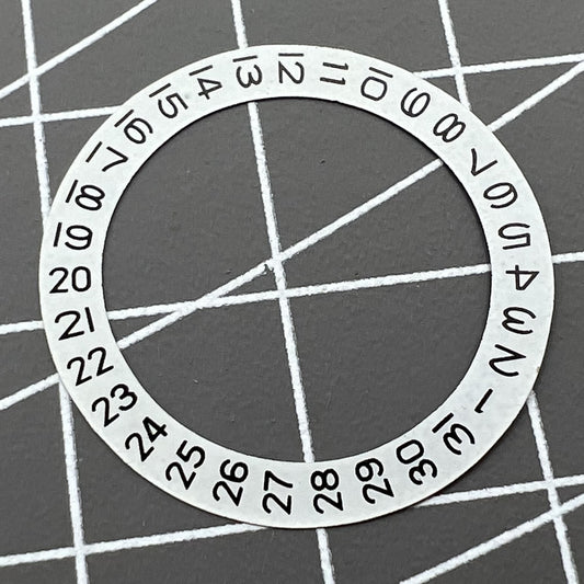 Date disk wheel showing calendar date at 9 o'clock for watch movement 2813/2836/8215, generic brand.